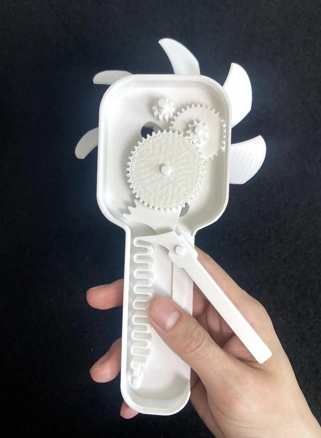 3D Craft 3D Printed Mechanical Fan Assembly Kit, White, DIY Educational Model - Image 4